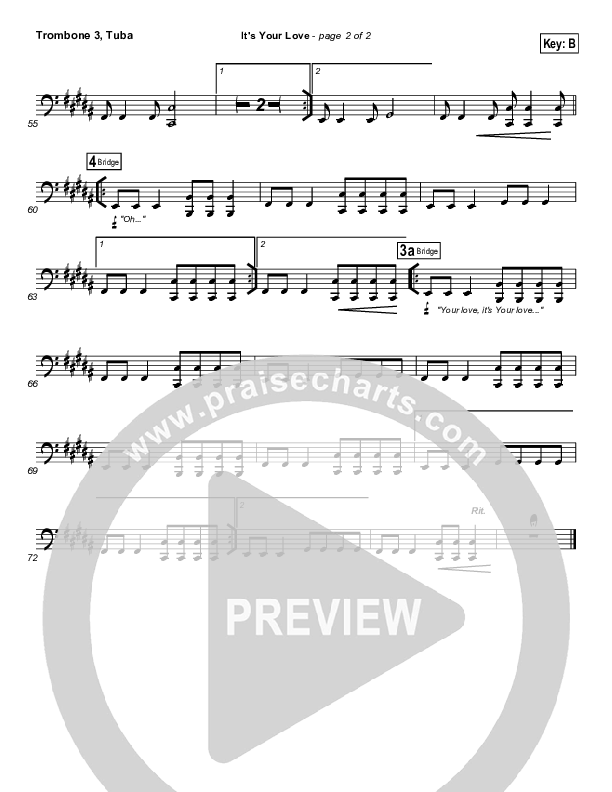 It's Your Love Trombone 3/Tuba (Hillsong Worship)