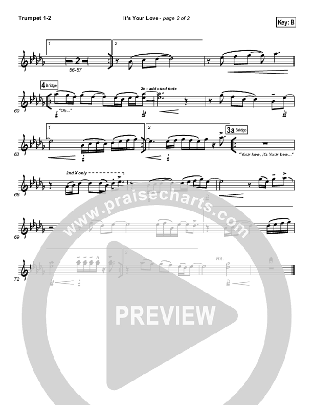 It's Your Love Trumpet 1,2 (Hillsong Worship)