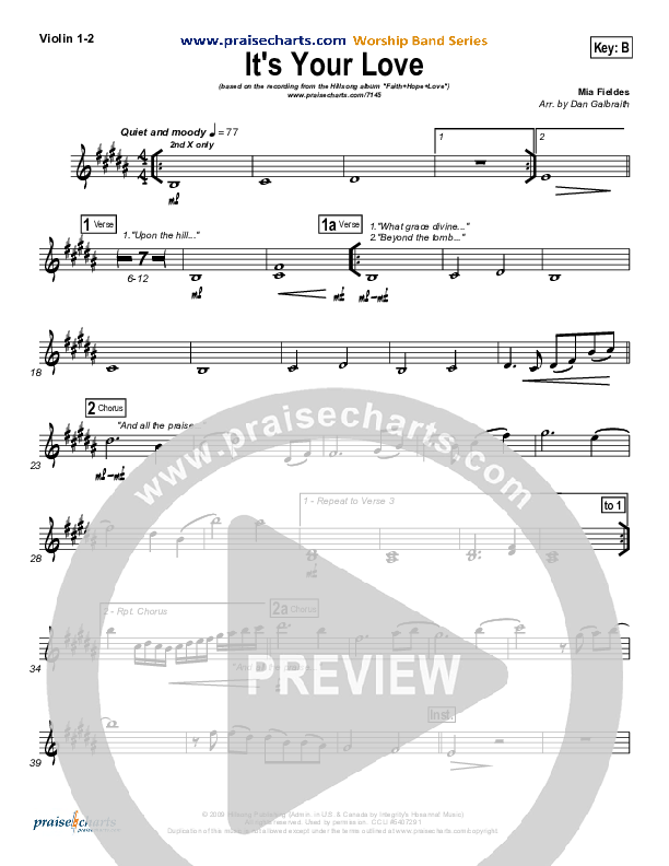 It's Your Love Violin 1/2 (Hillsong Worship)