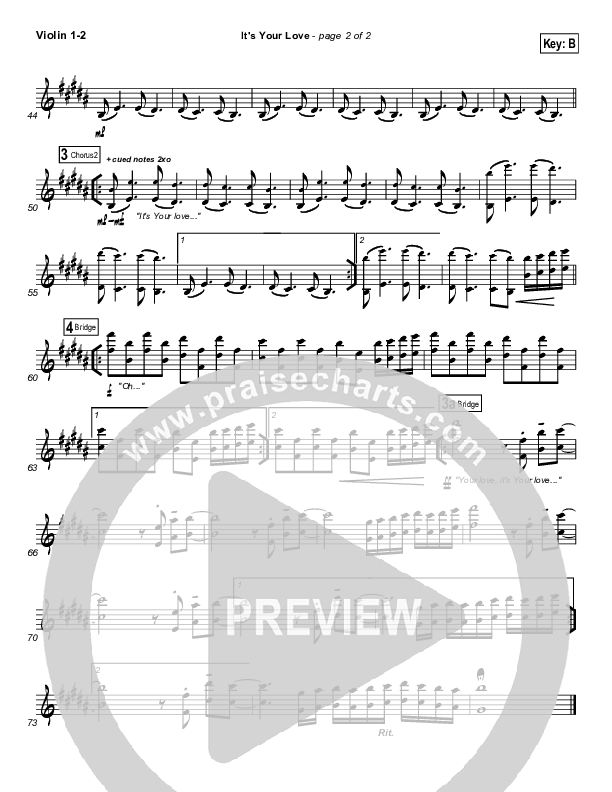It's Your Love Violin 1/2 (Hillsong Worship)