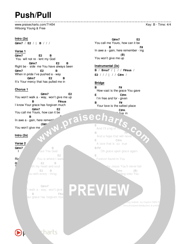 Push/Pull Chords & Lyrics (Hillsong Young & Free)