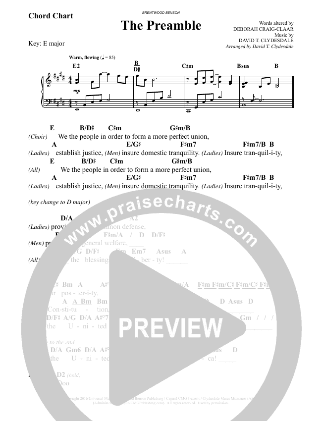 Preamble Chart