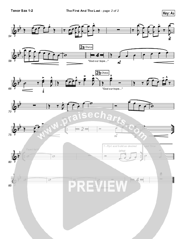 The First And The Last Tenor Sax 1/2 (Hillsong Worship)