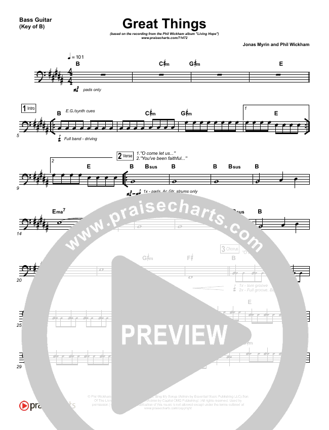 Great Things Sheet Music PDF (Phil Wickham) PraiseCharts