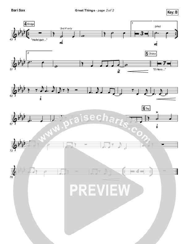 Great Things Bari Sax (Phil Wickham)