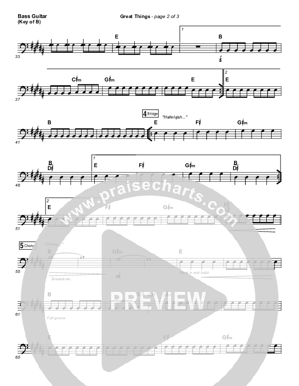 Great Things Bass Guitar (Phil Wickham)