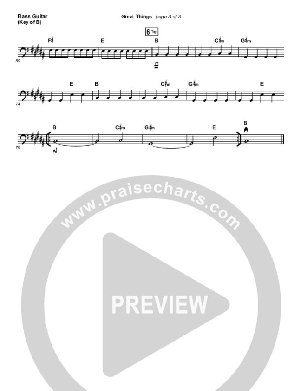 Great Things Bass Guitar (Phil Wickham)