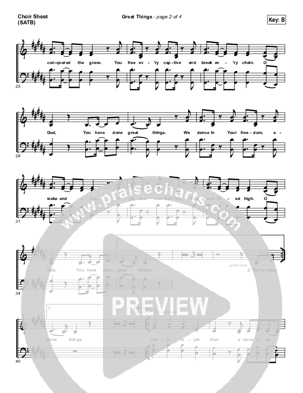 Great Things Choir Vocals (SATB) (Phil Wickham)