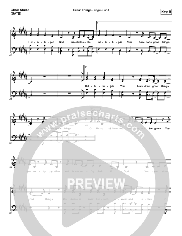 Great Things Choir Vocals (SATB) (Phil Wickham)