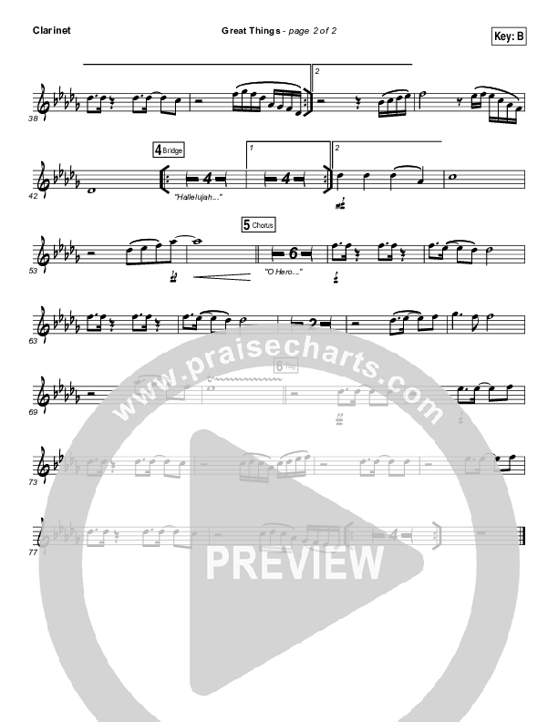 Great Things Clarinet 1,2 (Phil Wickham)