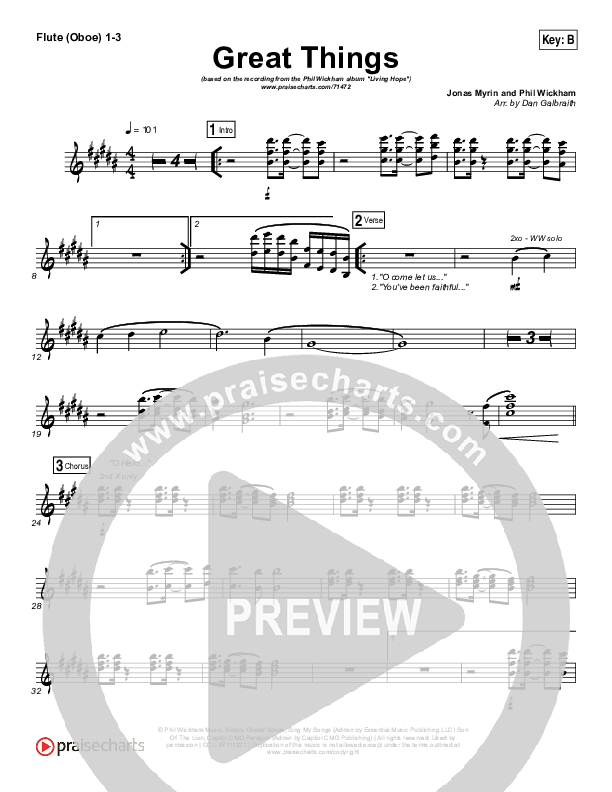 Great Things Flute/Oboe 1/2/3 (Phil Wickham)