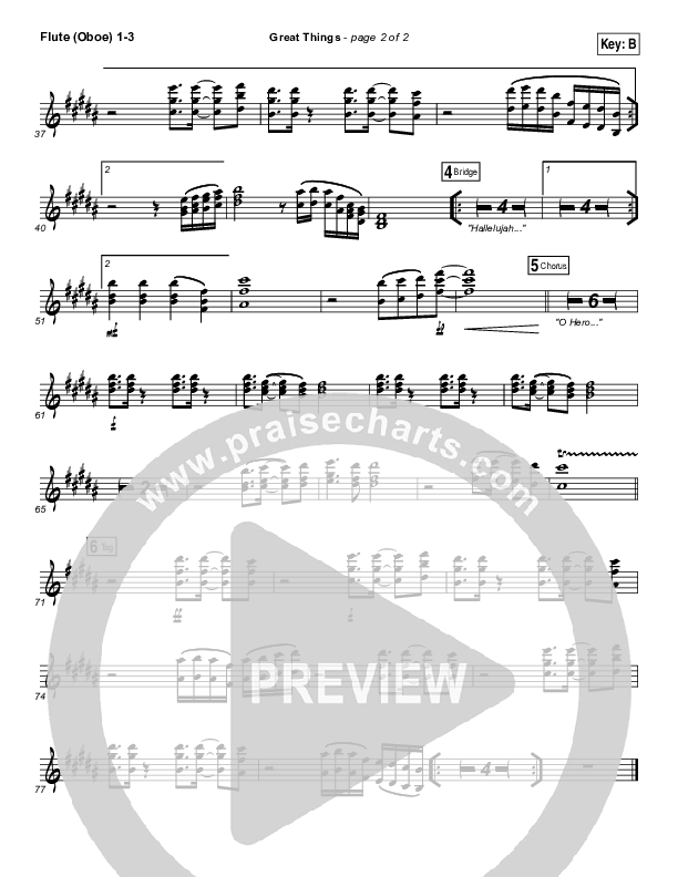 Great Things Flute/Oboe 1/2/3 (Phil Wickham)