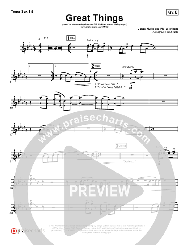 Great Things Sax Pack (Phil Wickham)