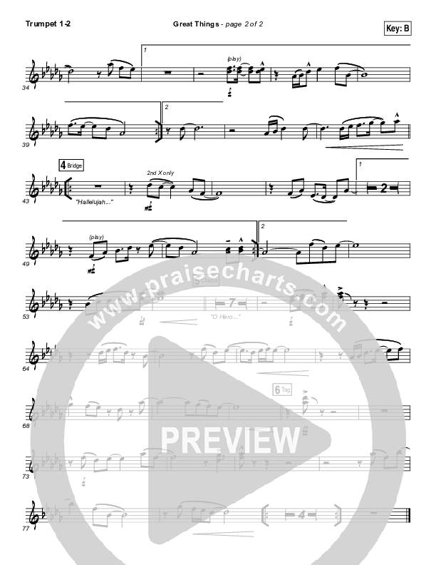 Great Things Trumpet 1,2 (Phil Wickham)