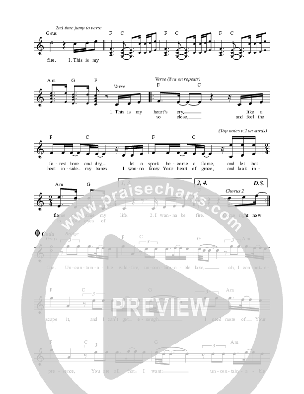 Wildfire Lead Sheet (Here Be Lions / Dustin Smith)