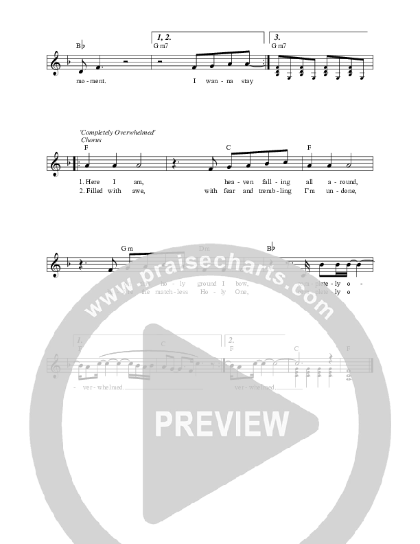 Completely Overwhelmed/Stay Here (I Want To Stay Here) Lead Sheet (Here Be Lions / Amanda Kinner)