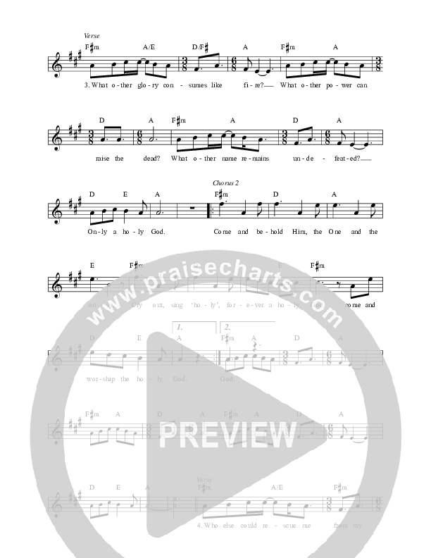 Only A Holy God Lead Sheet (Here Be Lions / Dustin Smith)