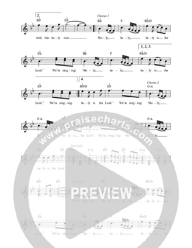 We're Singing Holy Lead Sheet (Here Be Lions / Dustin Smith)