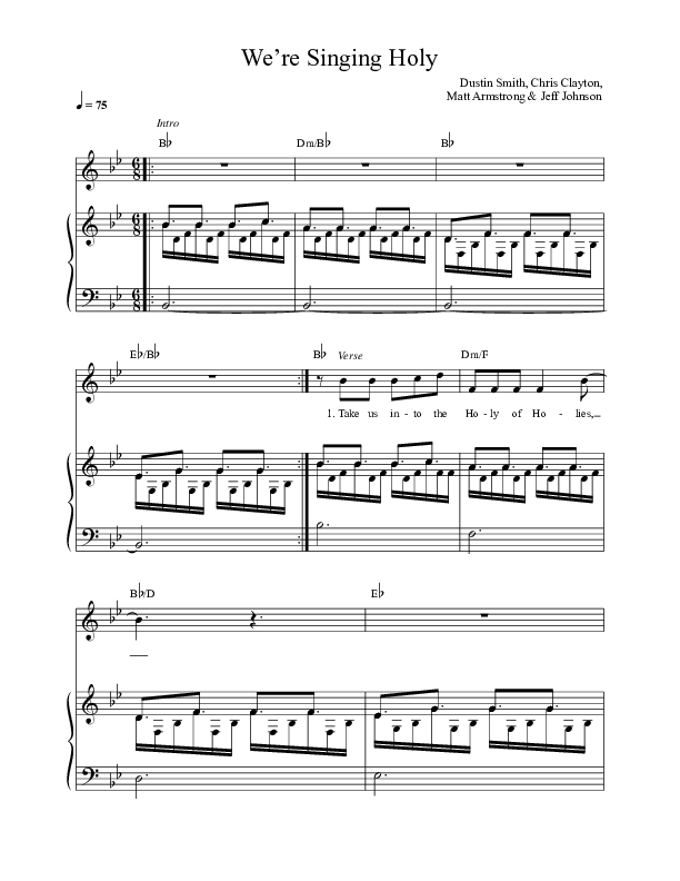 We're Singing Holy Lead & Piano (Here Be Lions / Dustin Smith)