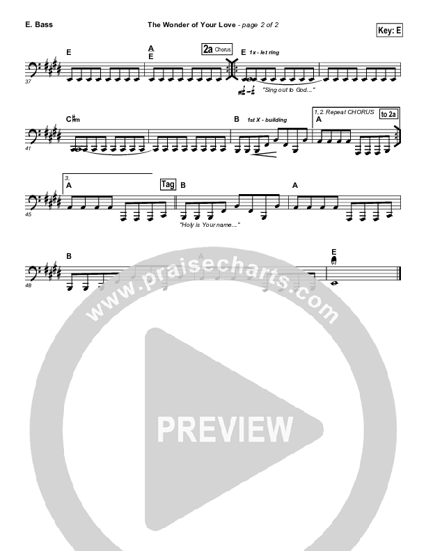 The Wonder Of Your Love Bass Guitar (Hillsong Worship)