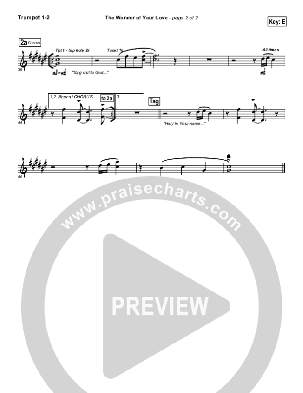 The Wonder Of Your Love Trumpet 1,2 (Hillsong Worship)