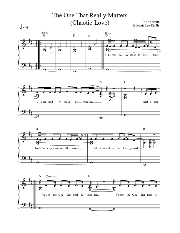 The One That Really Matters Lead Sheet (SAT) (Here Be Lions / Dustin Smith)