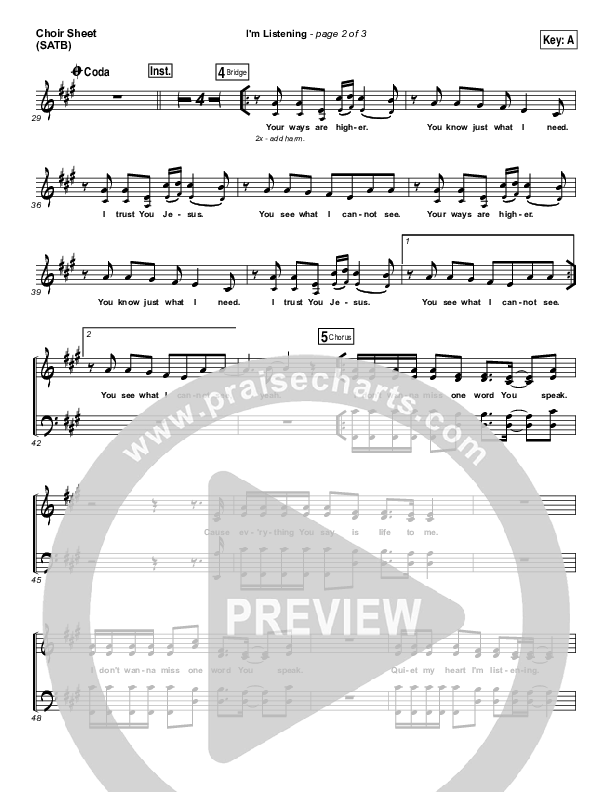 I'm Listening Choir Sheet (SATB) (Chris McClarney / Hollyn)