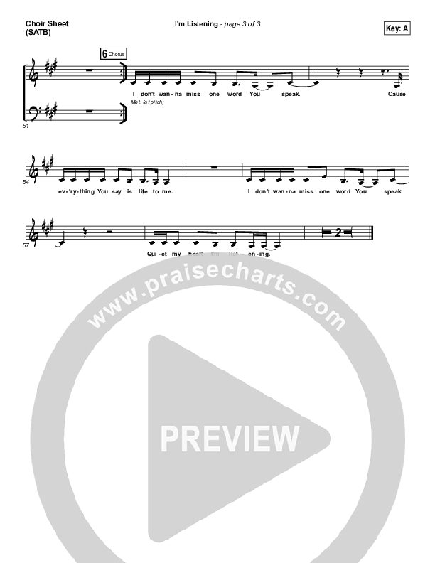 I'm Listening Choir Sheet (SATB) (Chris McClarney / Hollyn)