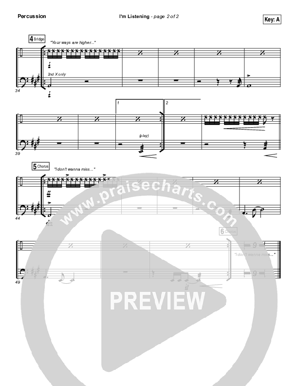 I'm Listening Percussion (Chris McClarney / Hollyn)