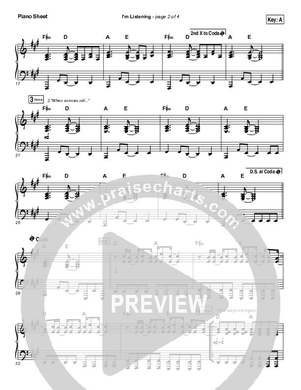 I'm Listening Piano Sheet (Chris McClarney / Hollyn)