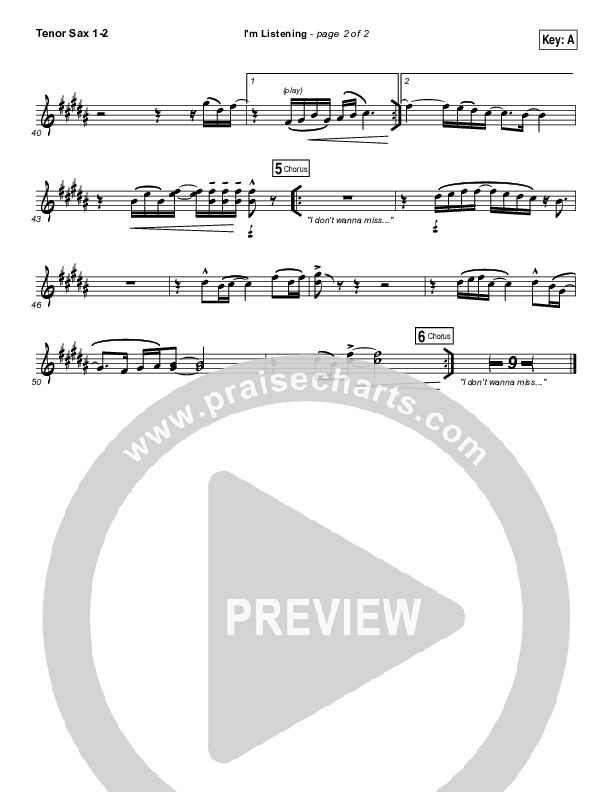 I'm Listening Tenor Sax 1/2 (Chris McClarney / Hollyn)