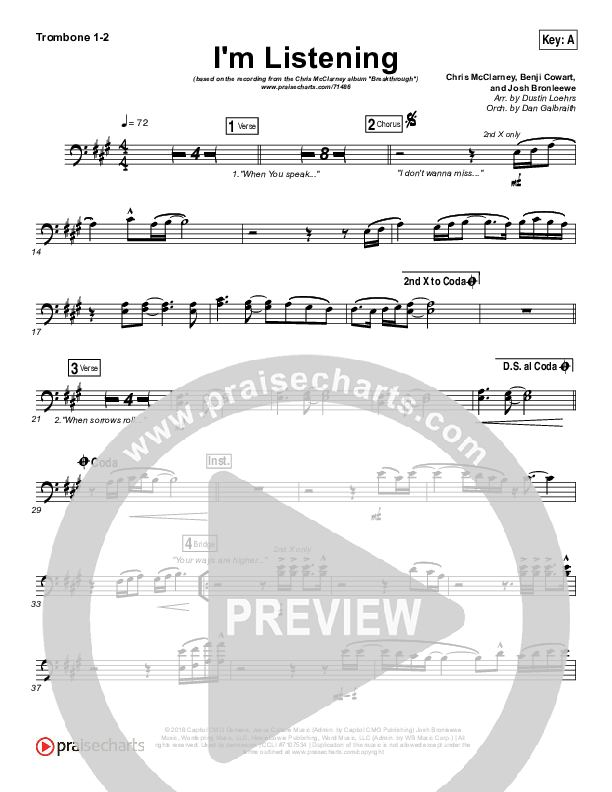 I'm Listening Trombone 1/2 (Chris McClarney / Hollyn)