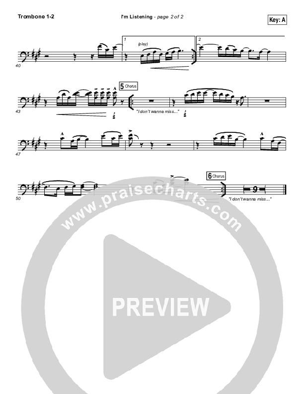 I'm Listening Trombone 1/2 (Chris McClarney / Hollyn)