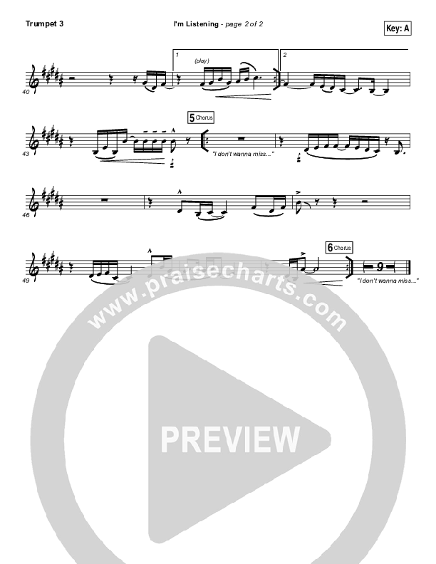 I'm Listening Trumpet 3 (Chris McClarney / Hollyn)