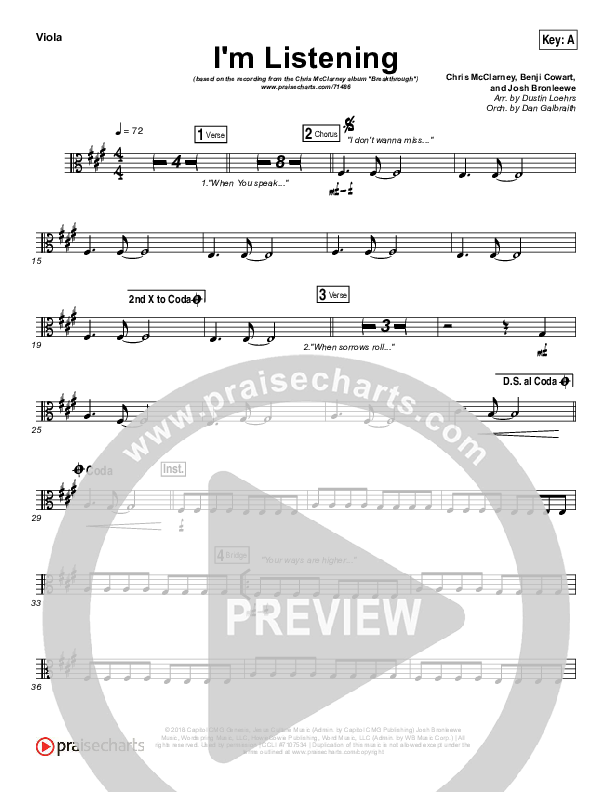 I'm Listening Viola (Chris McClarney / Hollyn)