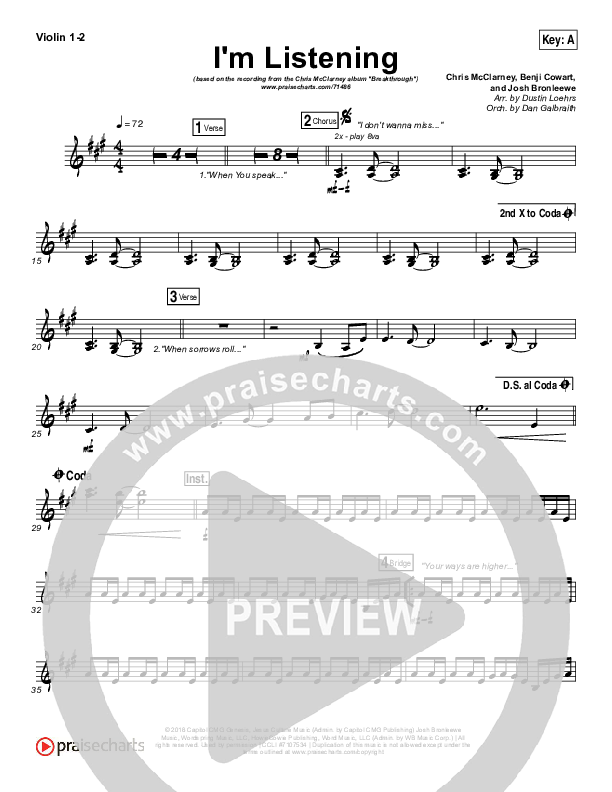 I'm Listening Violin 1/2 (Chris McClarney / Hollyn)