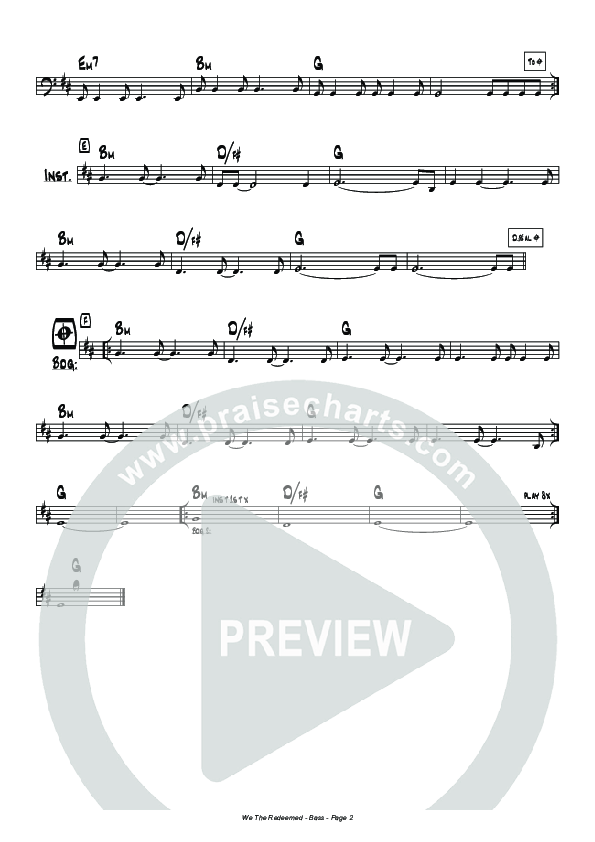 We The Redeemed Bass Guitar (Hillsong Worship)