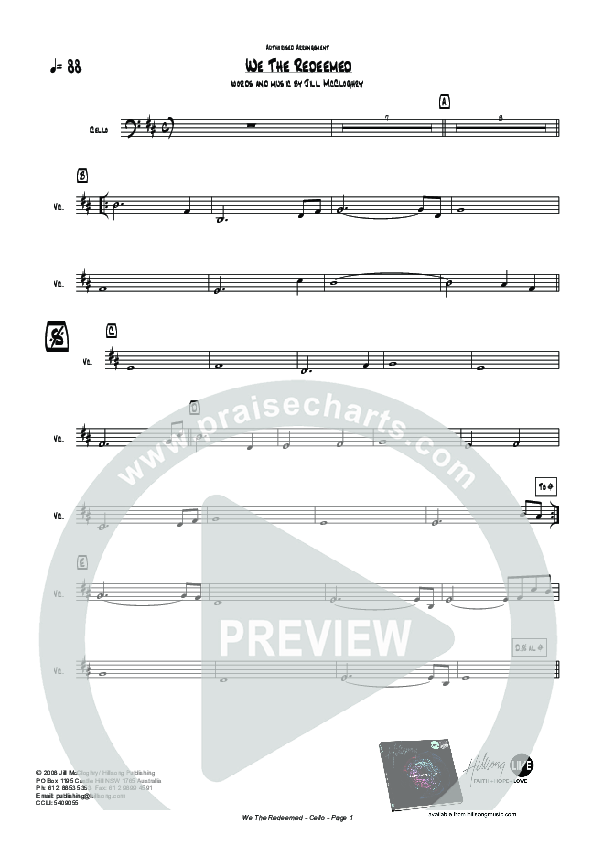 We The Redeemed Cello (Hillsong Worship)