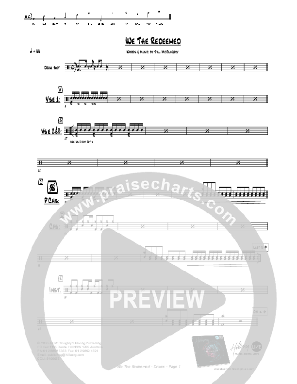 We The Redeemed Drum Set (Hillsong Worship)