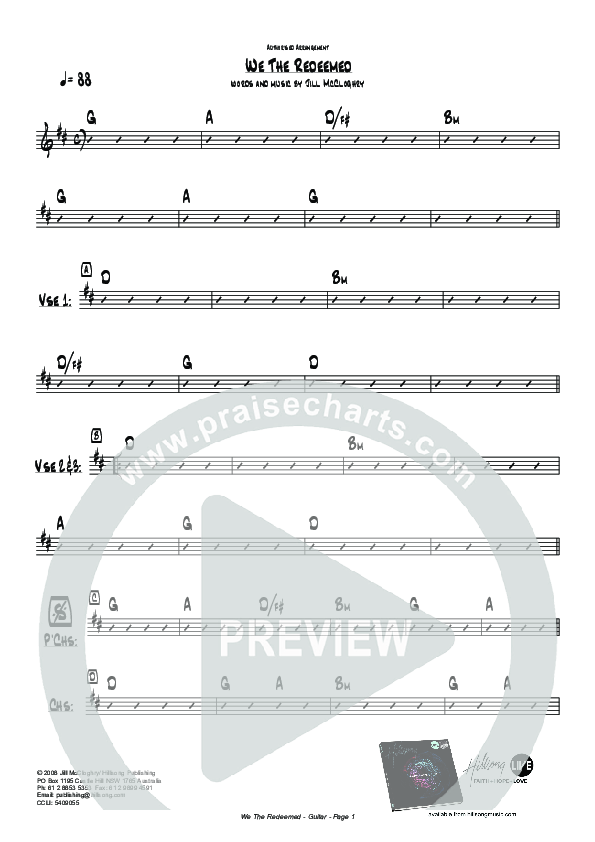 We The Redeemed Guitar (Hillsong Worship)