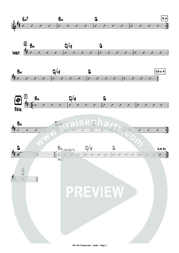 We The Redeemed Rhythm Chart (Hillsong Worship)