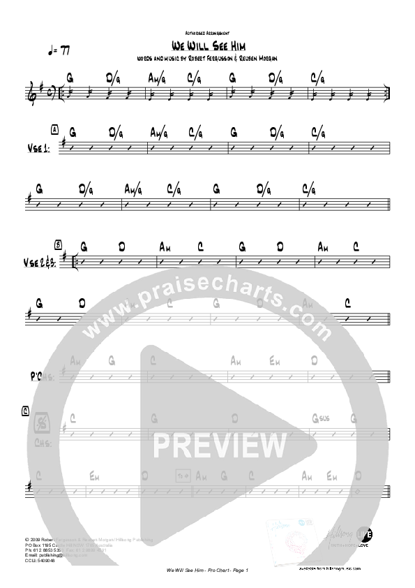 We Will See Him (Instrumental) Chords & Lyrics (Hillsong Worship)