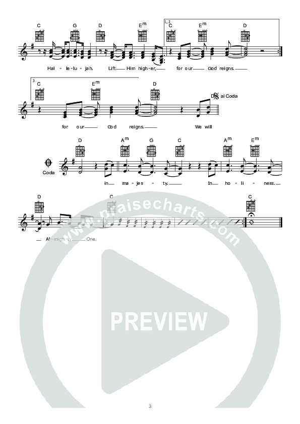 We Will See Him (Instrumental) Lead Sheet (Hillsong Worship)