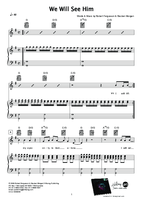 We Will See Him (Instrumental) Lead & Piano (Hillsong Worship)