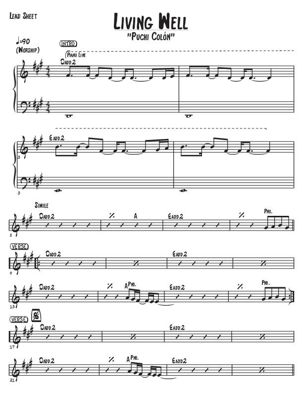 Living Well Lead Sheet (Puchi Colon)