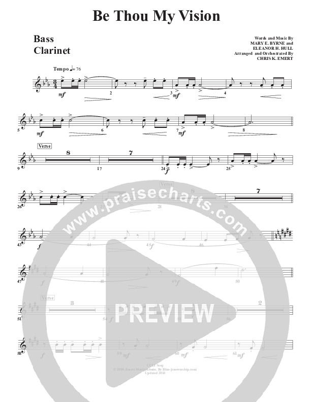Be Thou My Vision Bass Clarinet (Chris Emert)
