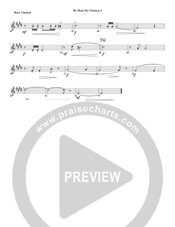 Be Thou My Vision Bass Clarinet (Chris Emert)