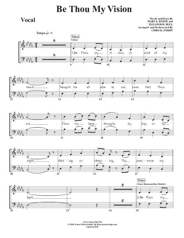Be Thou My Vision Choir Sheet (SATB) (Chris Emert)