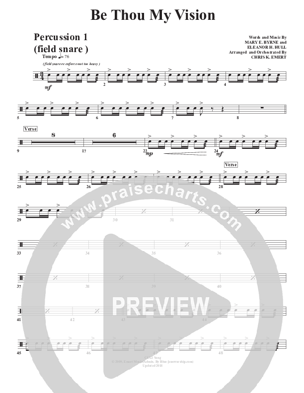 Be Thou My Vision Percussion (Chris Emert)