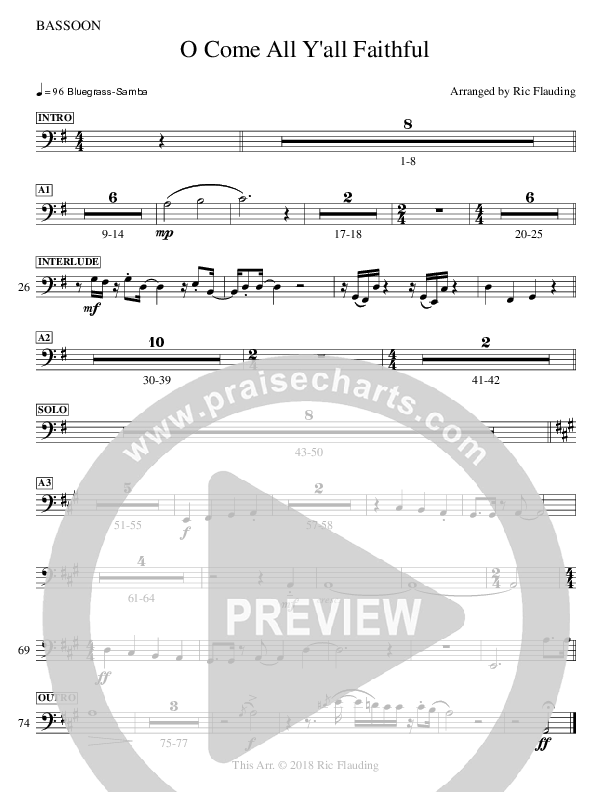 O Come All Y'all Faithful Bassoon (Ric Flauding)